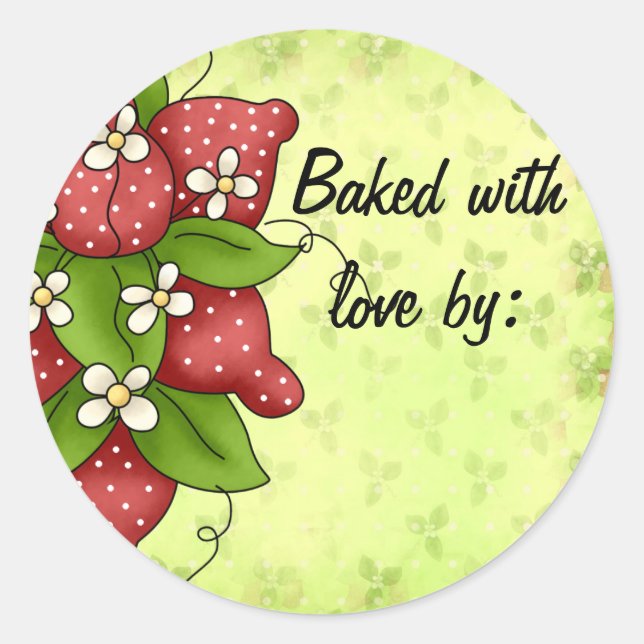 Strawberry Kitchen Label Runder Aufkleber (Vorderseite)