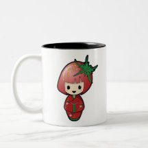 Strawberry Kokeshi Doll Zwei-Tone-Tasse