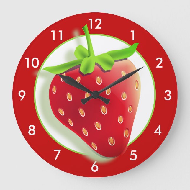 Strawberry Large Clock Große Wanduhr (Vorderseite)