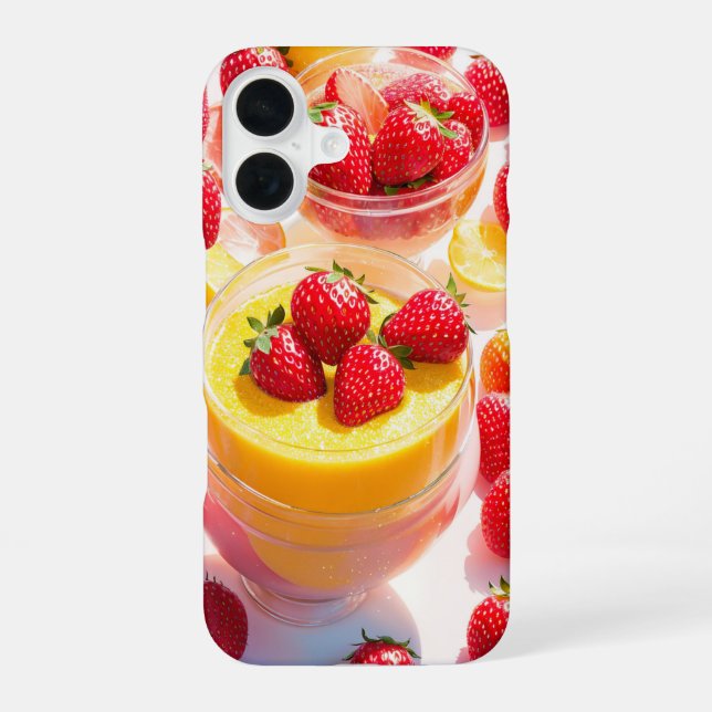 Strawberry Lemon Dessert Phone Case iPhone 16 Hülle (Rückseite)