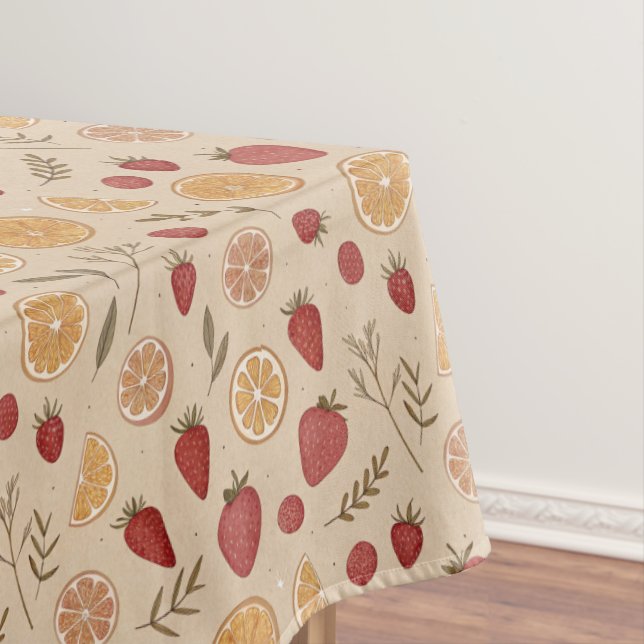 Strawberry Lemon Pattern Tischdecke (Beispiel)