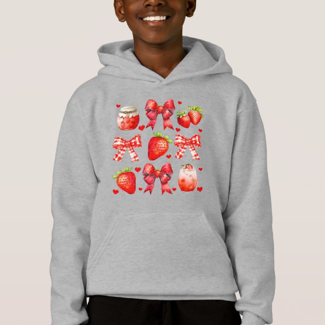 Strawberry Liebe Ästhetik Hoodie (Vorderseite)