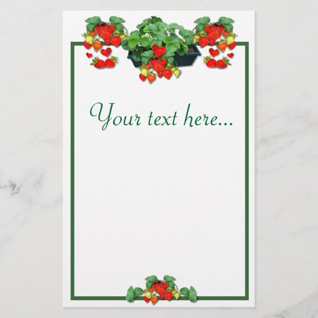 STRAWBERRY LIEBE BRIEFPAPIER (Vorderseite)