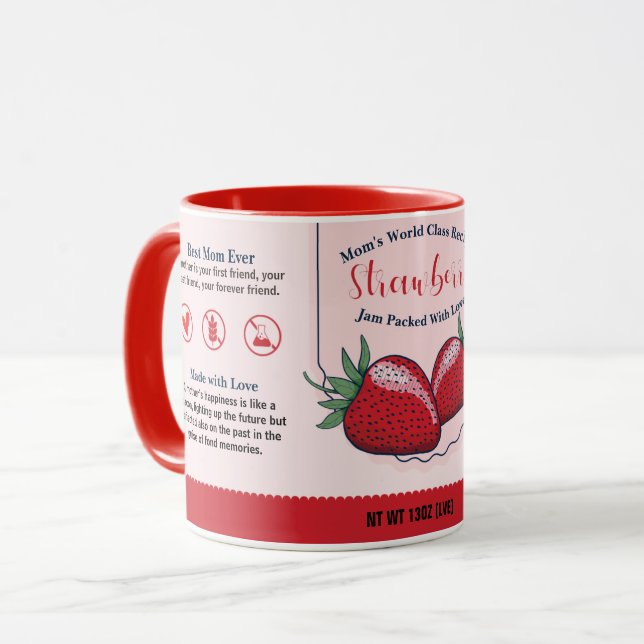 Strawberry-Liebe der Mama Tasse (Vorderseite Links)