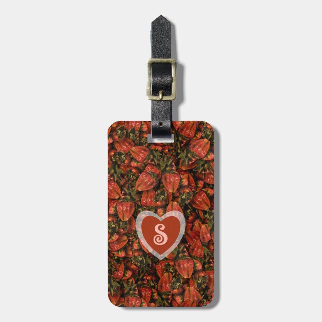 Strawberry Luggage Tag Gepäckanhänger (Vorderseite vertikal)