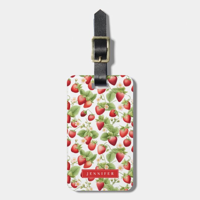 Strawberry Luggage Tags Gepäckanhänger (Vorderseite vertikal)