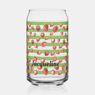 Strawberry Matcha Streifen personalisieren Dosenglas