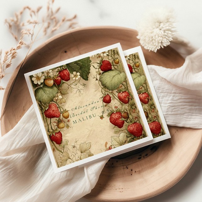 Strawberry Meadow Vintage Bridal Shower Serviette (Von Creator hochgeladen)