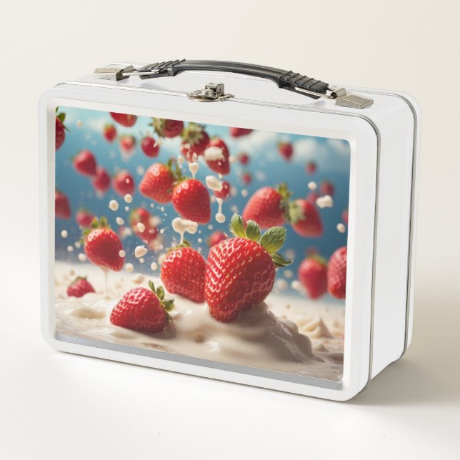 Strawberry Metal Lunchbox (Vorderseite)