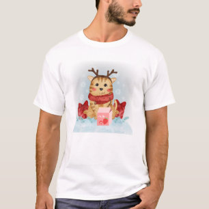 Strawberry Milk Cat Neko Weihnachten Tonakai Reind T-Shirt