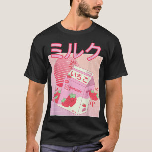 Strawberry Milk Shake Carton Funny Retro 90er Japa T-Shirt