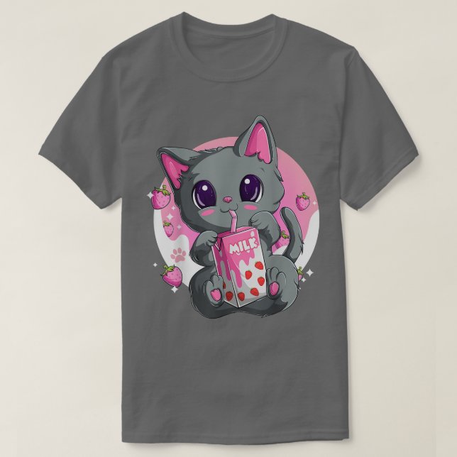 Strawberry Milk Shirt for Women Girls, Kawaii Anim (Design vorne)
