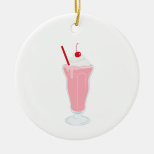 Strawberry Milkshake Keramik Ornament
