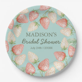 Strawberry Mint Green Garden Brautparty Pappteller