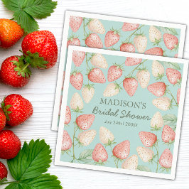 Strawberry Mint Green Garden Brautparty Serviette
