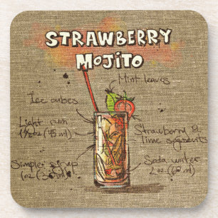 Strawberry Mojito Cocktail Drink Untersetzer