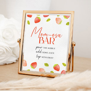 Strawberry Momosa Bar Berry Sweet Baby Dusche Poster