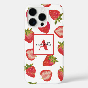 Strawberry Monogram iPhone 16 Pro Hülle