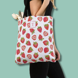 Strawberry Monogram Muster Tote Bag