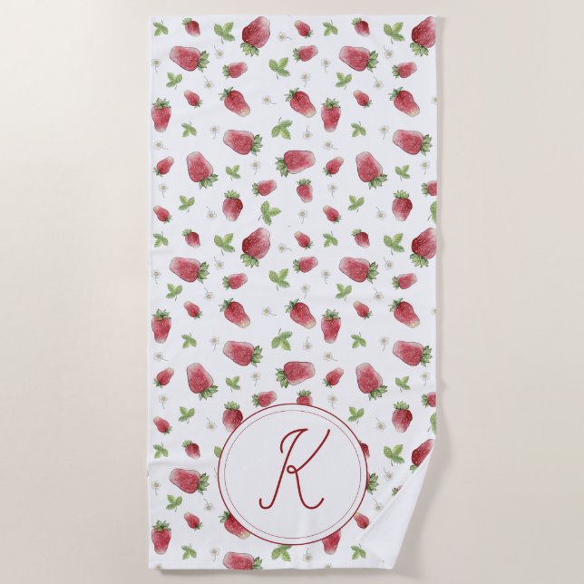 Strawberry Monogram Strandtuch (Vorderseite)