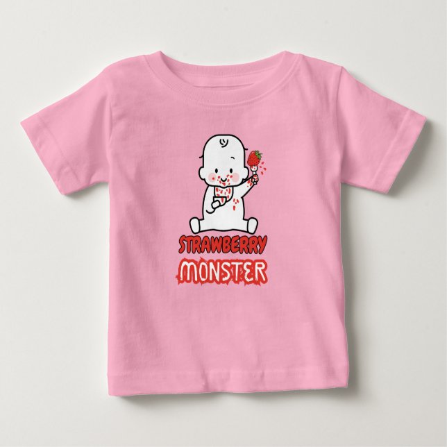 Strawberry Monster Baby T-shirt (Vorderseite)