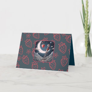 Strawberry Moon Grußkarte Einladung