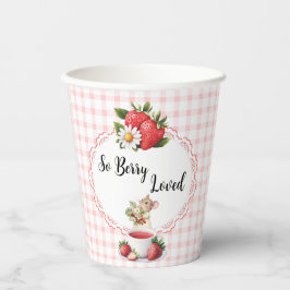 Strawberry Mouse Babydusche Papiertüten Pappbecher
