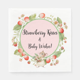 Strawberry Mouse Kinderdusche Party Serviette