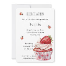 Strawberry Muffin Cake Ladybugs Geburtstag