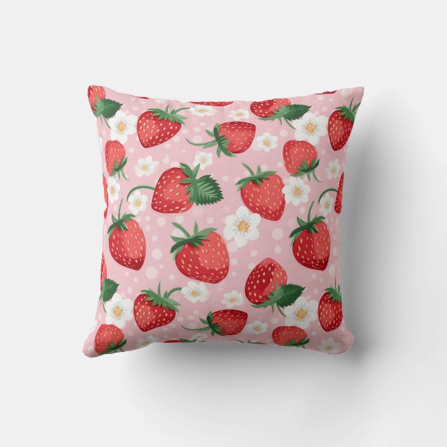 Strawberry Muster Decorative Pillow Kissen (Rückseite)