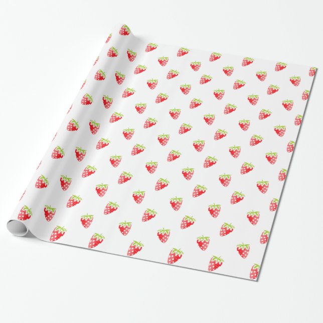 Strawberry-Muster Geschenkpapier (Ungerollt)