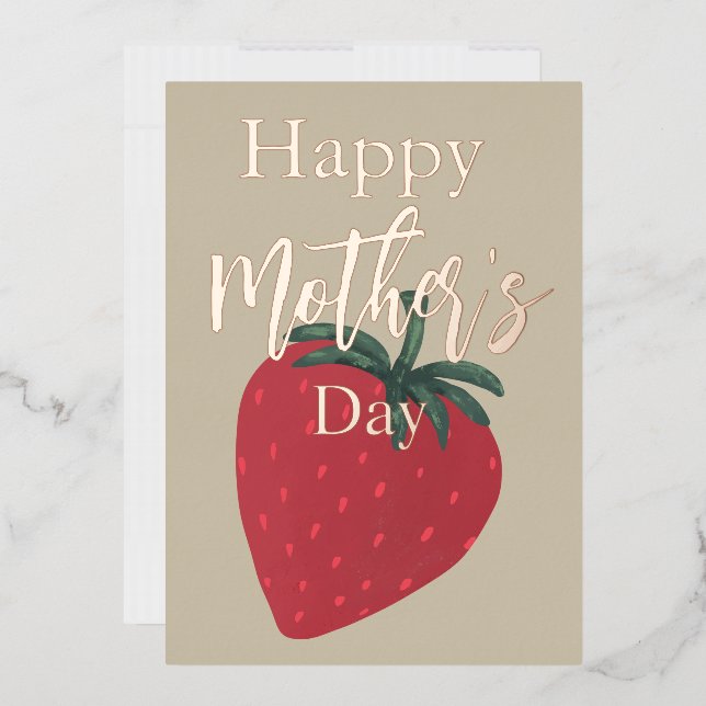 Strawberry-Muttertag Folien Feiertagskarte (Briefumschlag)