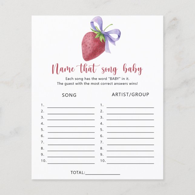 Strawberry - Name dieses Baby Song (Vorderseite)