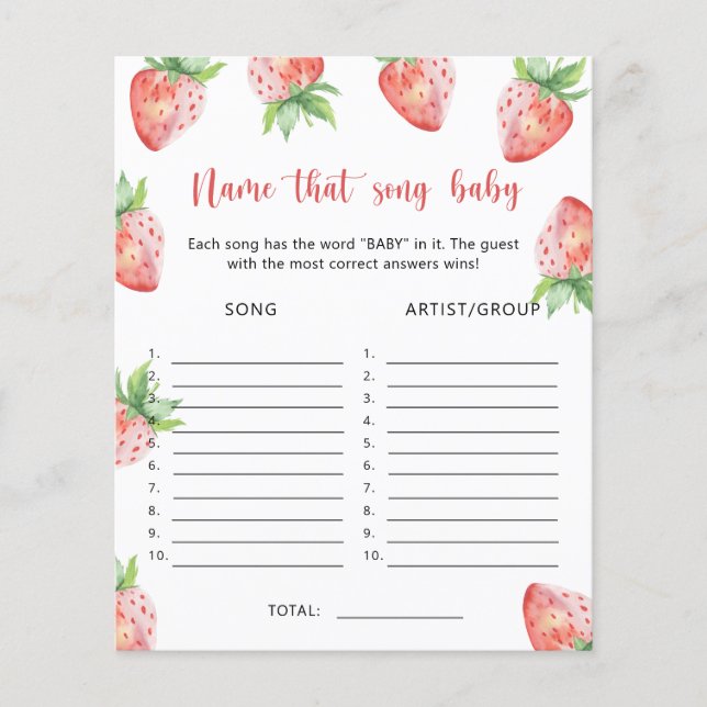 Strawberry - Name dieses Baby Song (Vorderseite)