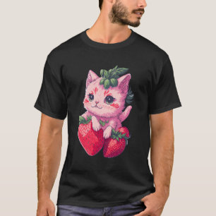 Strawberry Niedlich Cat Kawaii Anime - Erdbeere Ka T-Shirt