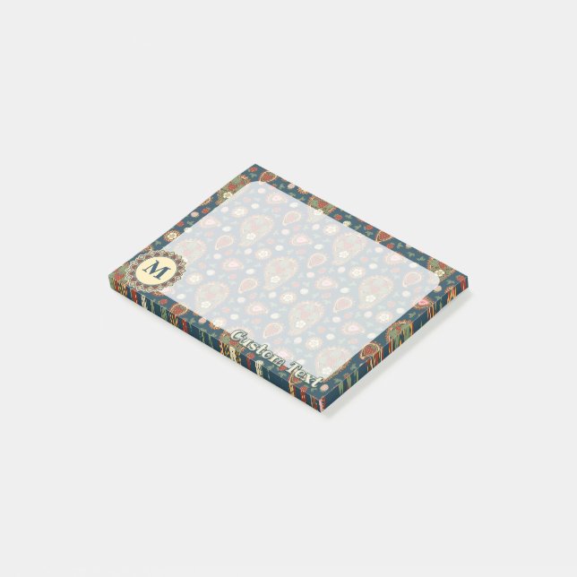 Strawberry Paisley Muster Post-it Notes Klebezettel (angewinkelt)