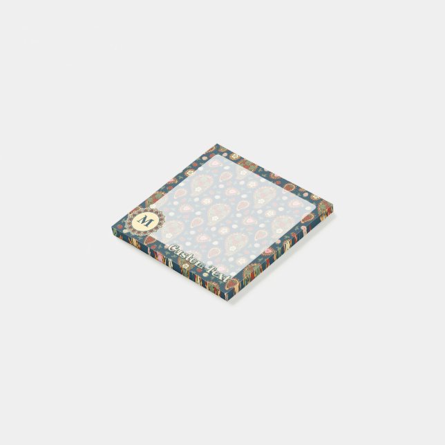 Strawberry Paisley Muster Post-it Notes Klebezettel (angewinkelt)