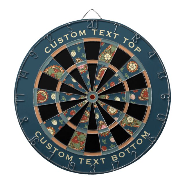 Strawberry Paisley Pattern Dart Board Dartscheibe (vorne)