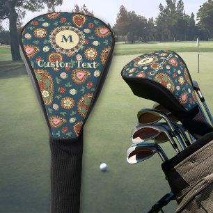 Strawberry Paisley Pattern Golf Head Cover Headcover