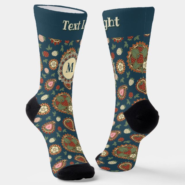 Strawberry Paisley Pattern Socks Socken (Gewinkelt)