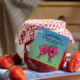 Strawberry Pals Funny Cartoon Jam Pie and more Geschenkanhänger