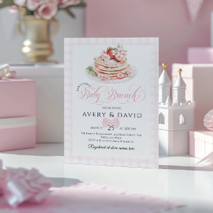 Strawberry Pancake Baby Brunch Baby Shower Girl Einladung