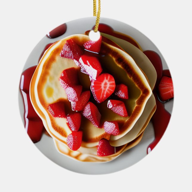 Strawberry Pancakes Pun Christmas Keramik Ornament (Vorne)