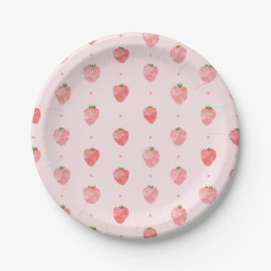 Strawberry Paper-Teller   Wasserfarbe Berry Pappteller