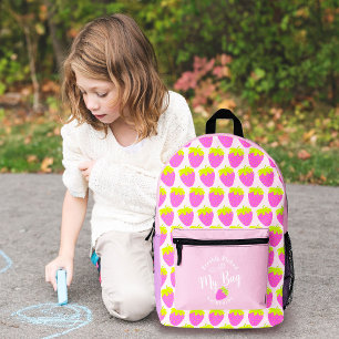 Strawberry Pastel Pink Bedruckter Rucksack