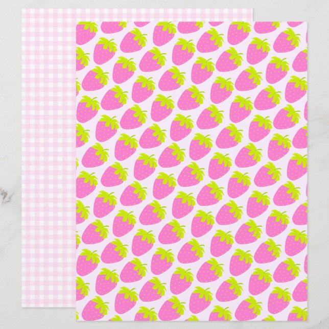 Strawberry Pastel Pink Gingham (Vorne/Hinten)