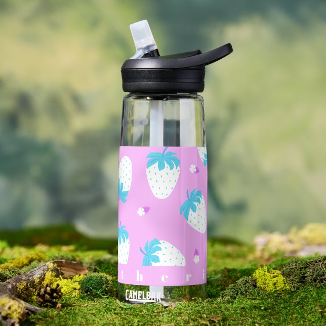 Strawberry Pastel Pink Trinkflasche (Außenbereich)