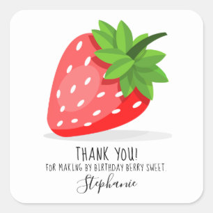 Strawberry Patch Square Sticker