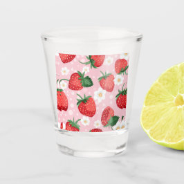 Strawberry Pattern Glass Cup Schnapsglas