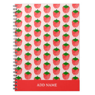 Strawberry Pattern Individuelle Name Notizblock